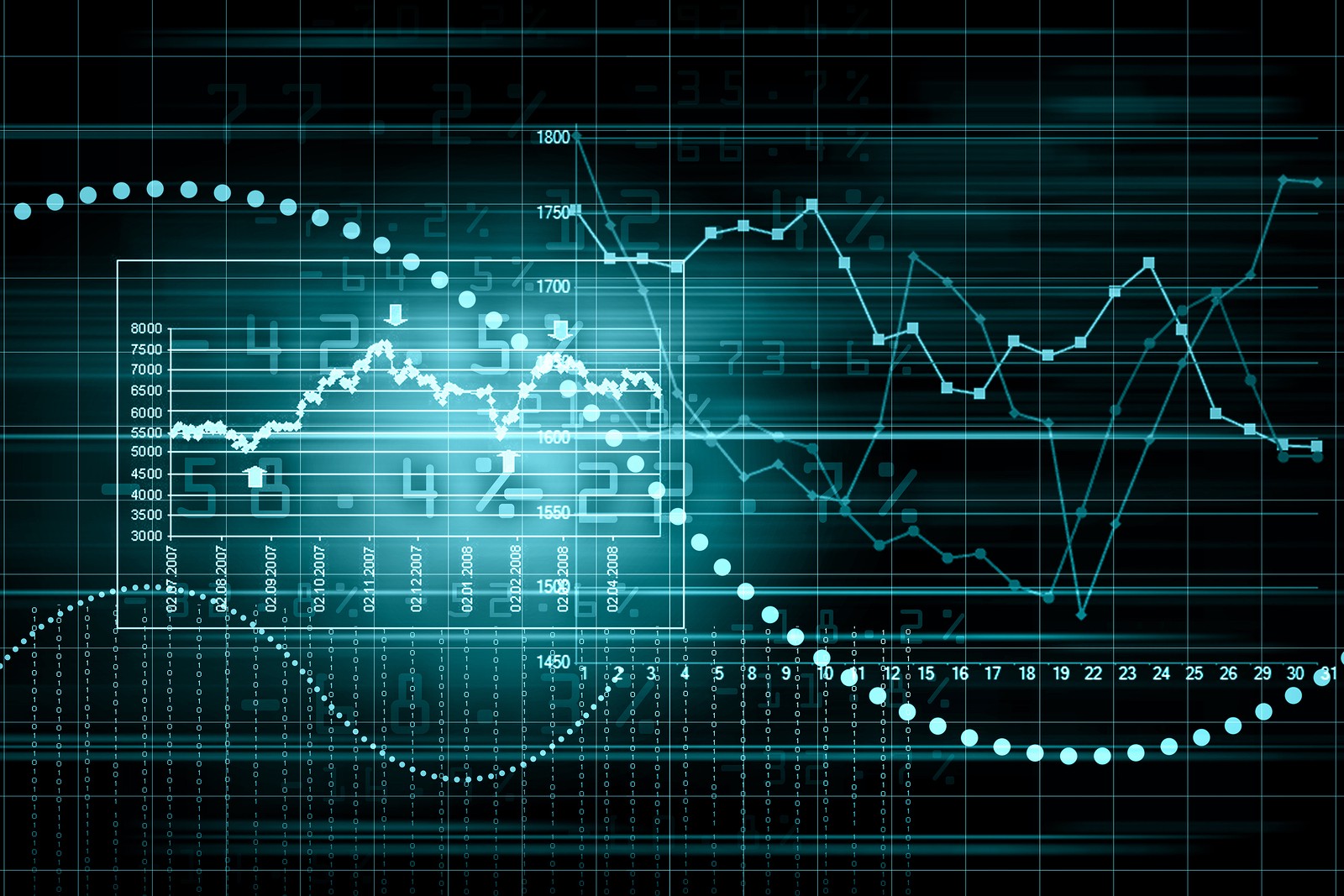 A visual representation of a graph alongside a business chart illustrating key data insights and analysis.