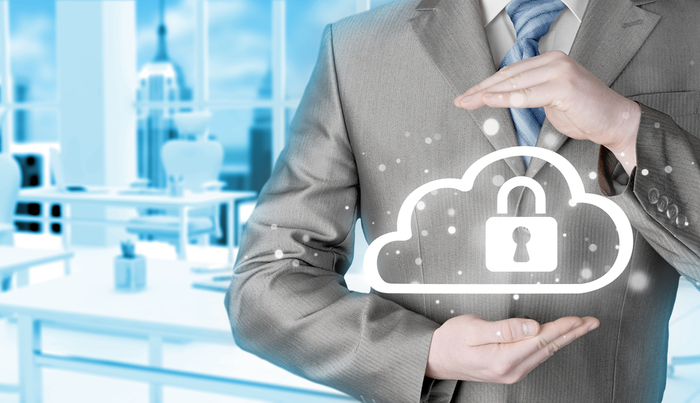 Visual representation of cloud computing alongside a padlock, emphasizing the importance of security in digital services.