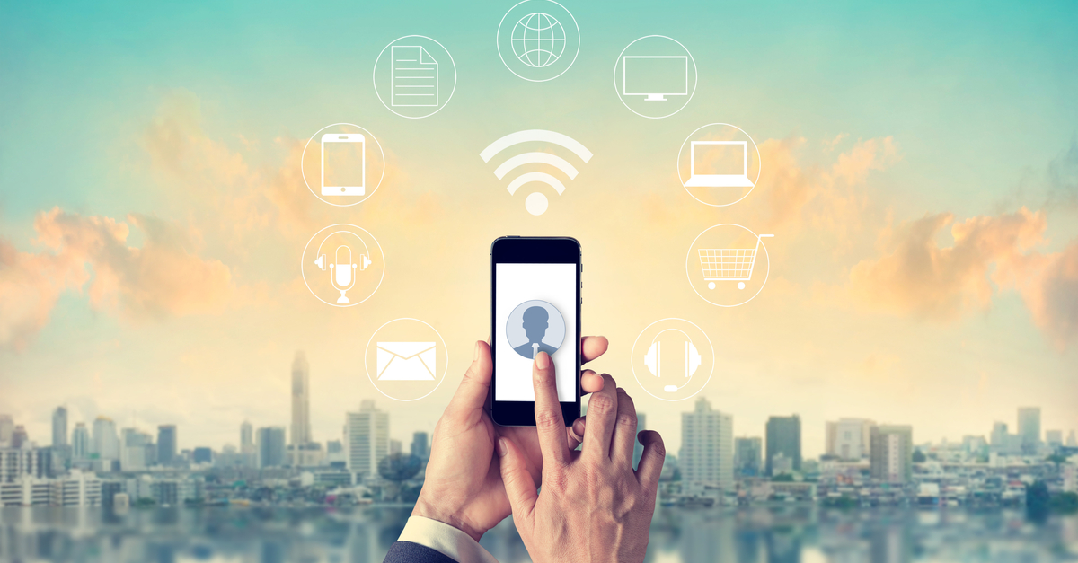 Smartphone displaying connected smart devices, illustrating the concept of internet connectivity and smart technology integration.