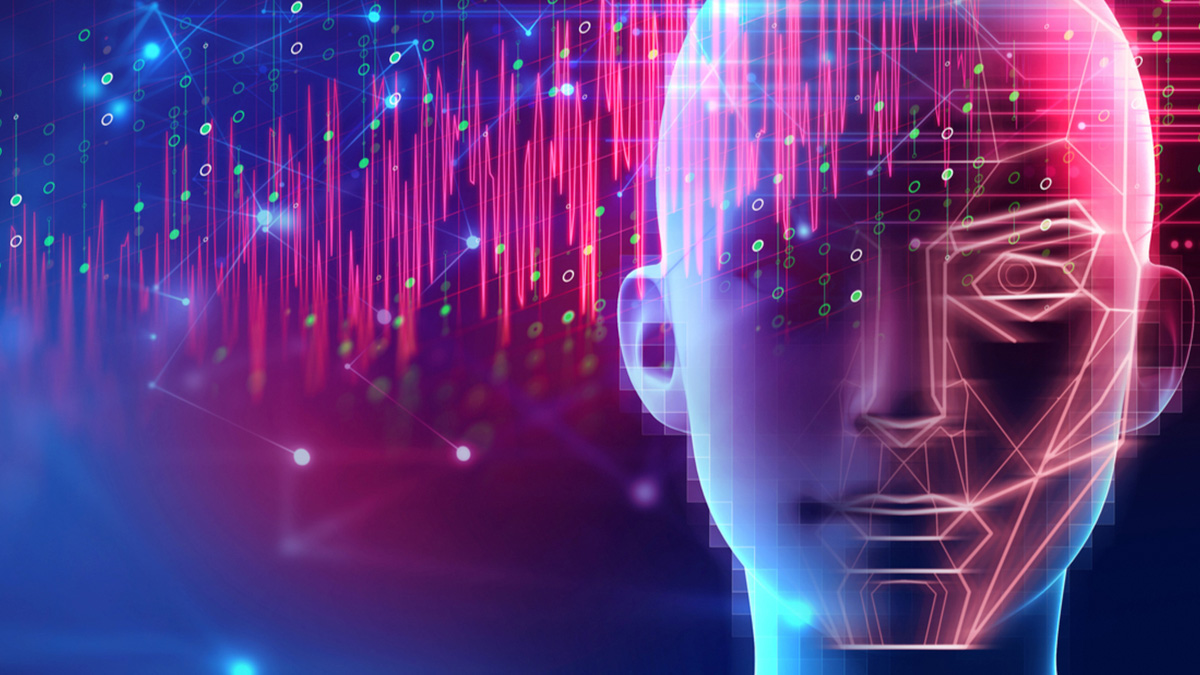 A futuristic representation of artificial intelligence, showcasing advanced technology and digital interfaces.