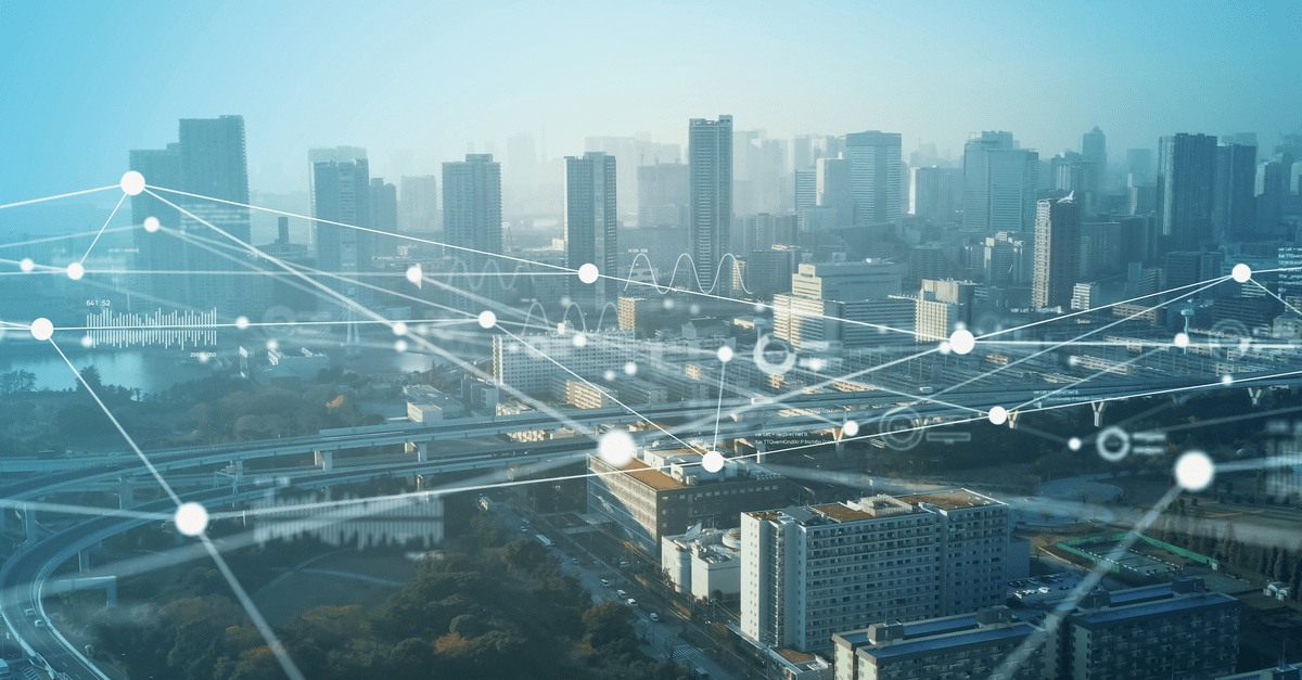 A vibrant smart city concept showcasing advanced technology, sustainable architecture, and efficient public transport.
