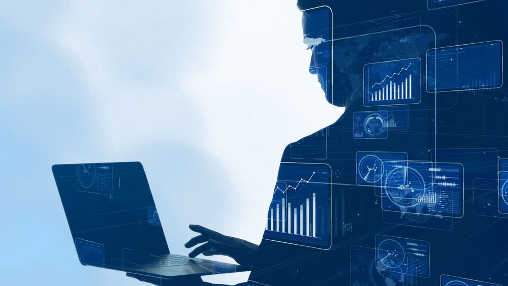 A person using a laptop, symbolizing the future of data science and technology innovation.