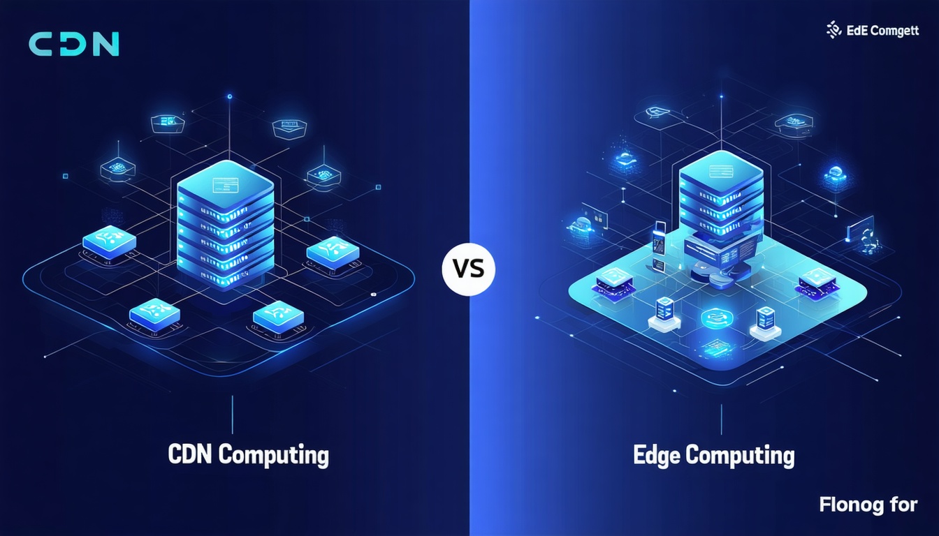 Visual comparison of CDN computing versus edge computing, highlighting key differences in data processing and storage.