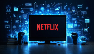 A graphic featuring the Netflix logo, highlighting its status as the leading streaming service globally.