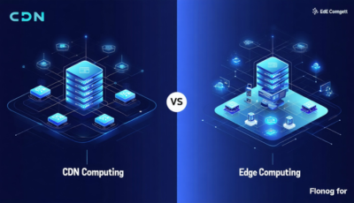 Visual comparison of CDN computing versus edge computing, highlighting key differences in data processing and storage.