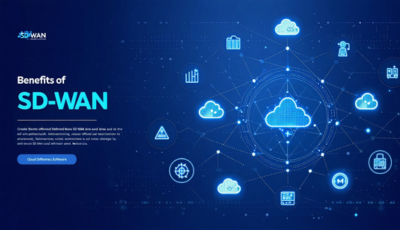 Visual representation of SD WAN advantages, showcasing improved performance, reduced latency, and enhanced security features.