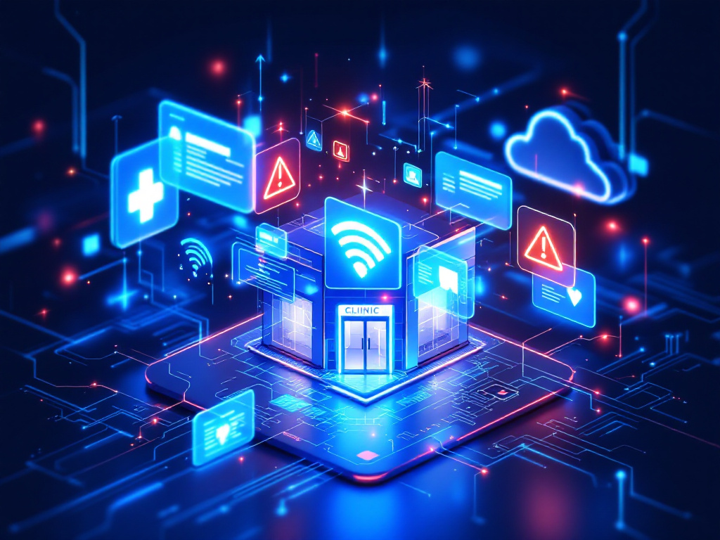 A futuristic concept image depicting interconnected devices symbolizing the Internet of Things.