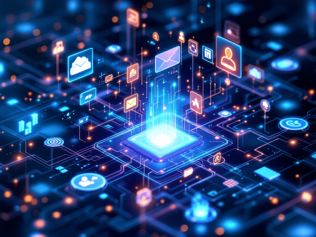 Conceptual image representing advanced data security in network and communication systems for the future.