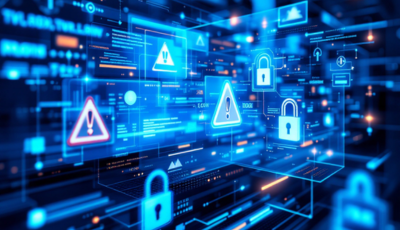 A digital shield symbolizing advanced cybersecurity measures for a secure future in technology and data protection.