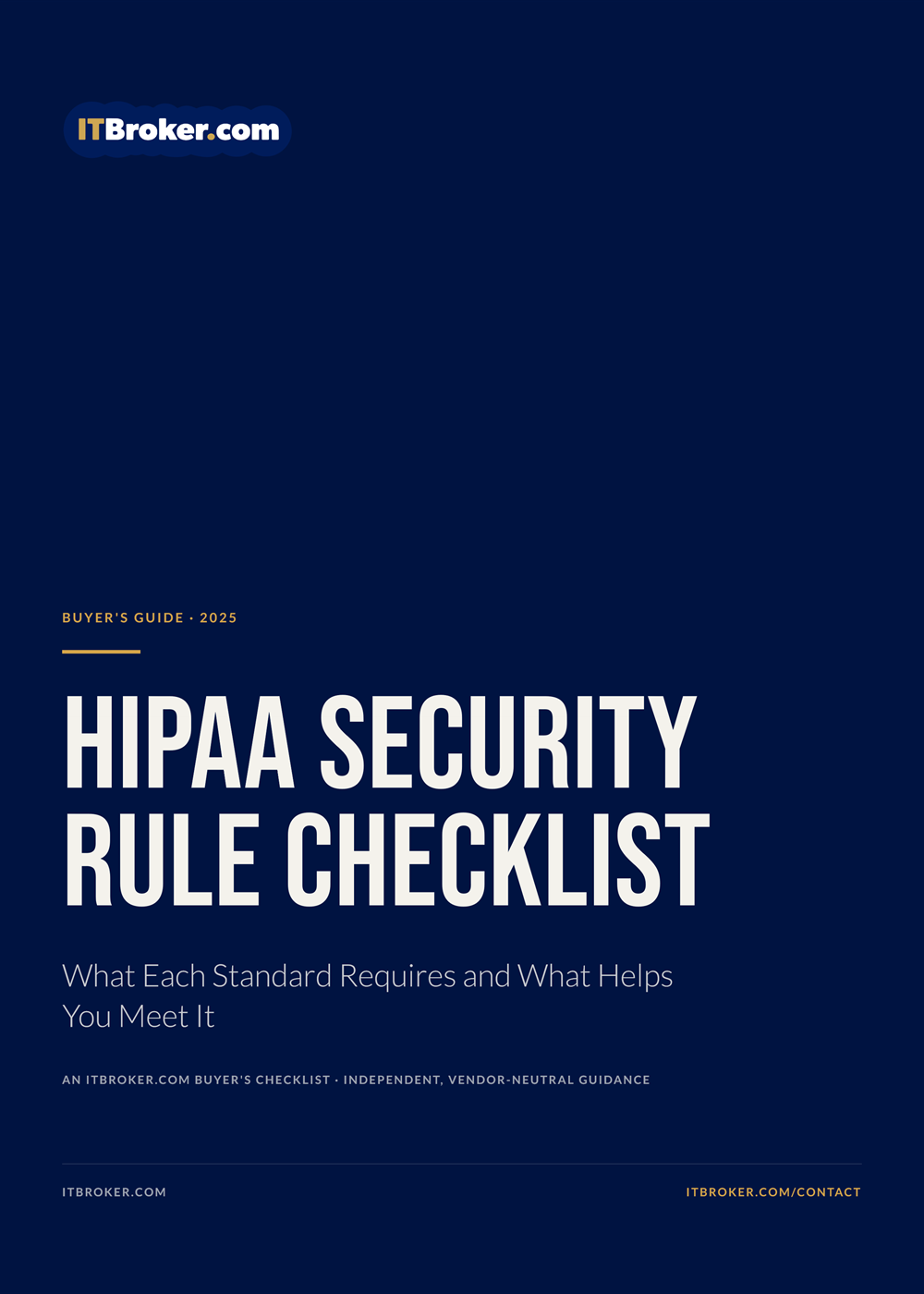 HIPAA Security Rule Checklist cover
