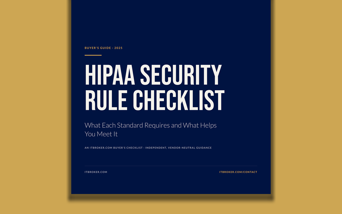 Cover of the buyer's guide HIPAA Security Rule Checklist